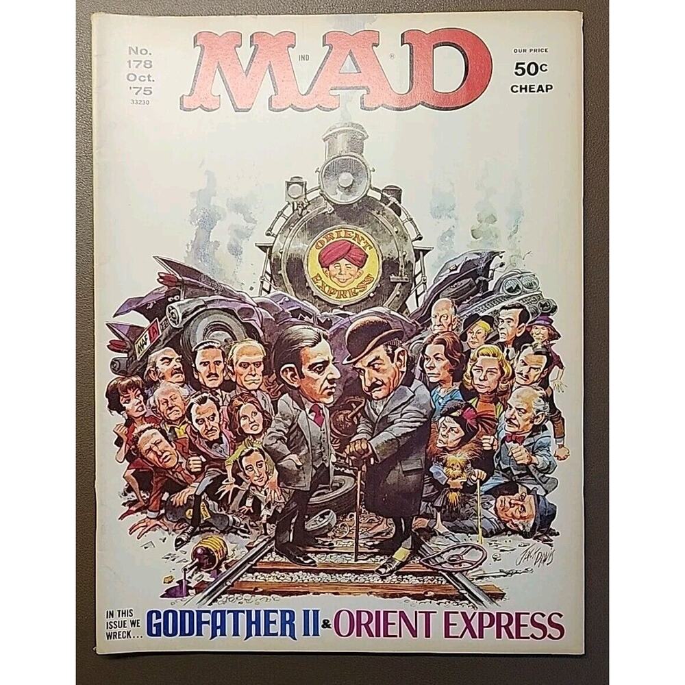 1975 MAD Magazine Oct. No. 178 Godfather II / Orient Express M157